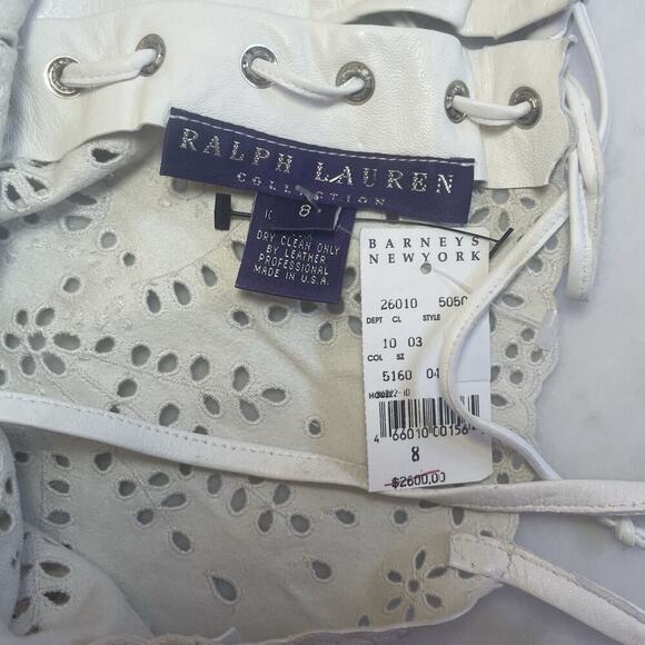 Ralph Lauren Collection Leather Corset Eyelet Crop Top Cami Vintage 2000 Runway - Picture 2 of 16